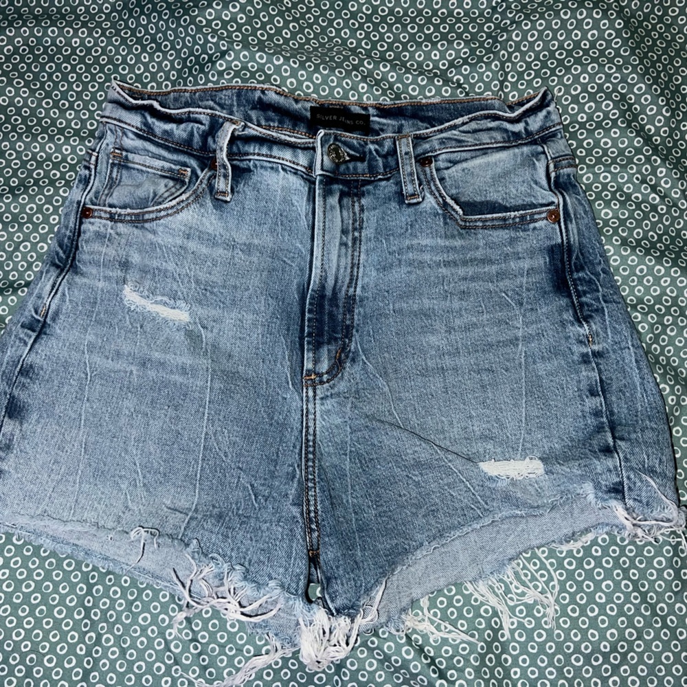 Silver jeans shorts